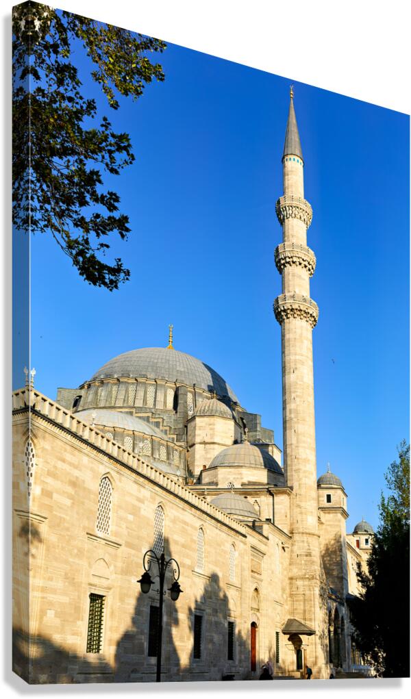 Suleymaniye Mosque in Istanbul under clear blue sky Canvas Print
