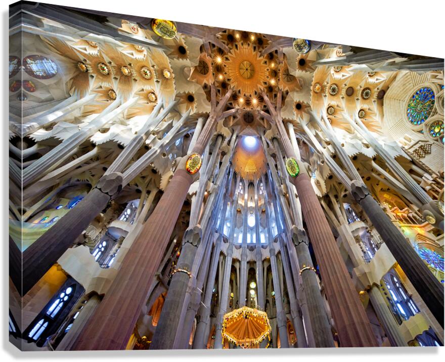 Inside Basílica de la Sagrada Família Barcelona Canvas Print