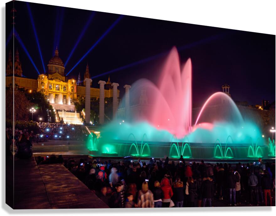 Montjuics Magic Fountain features a light show Canvas Print