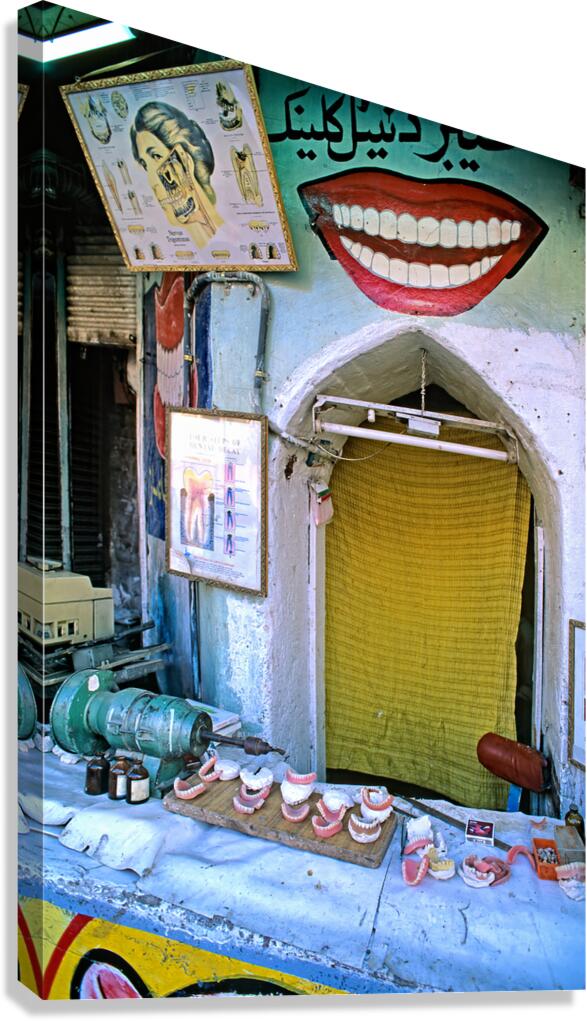 Street dentist providing services in Peshawar Canvas Print