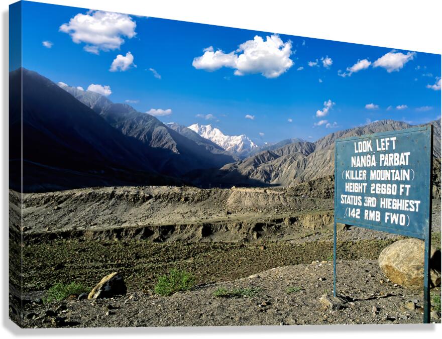 View of Nanga Parbat Peak in the Karakoram range Pakistan Canvas Print