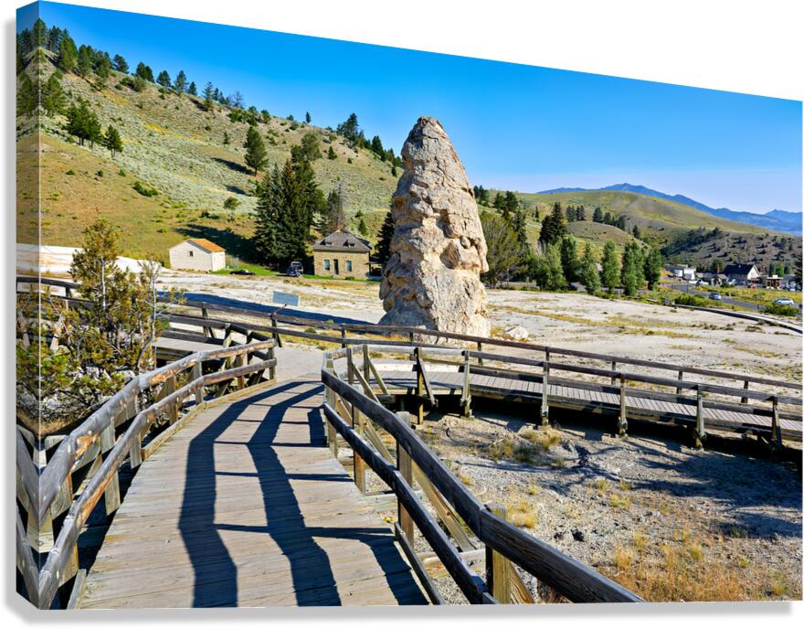 Exploring liberty cap in yellowstone national park usa Canvas Print