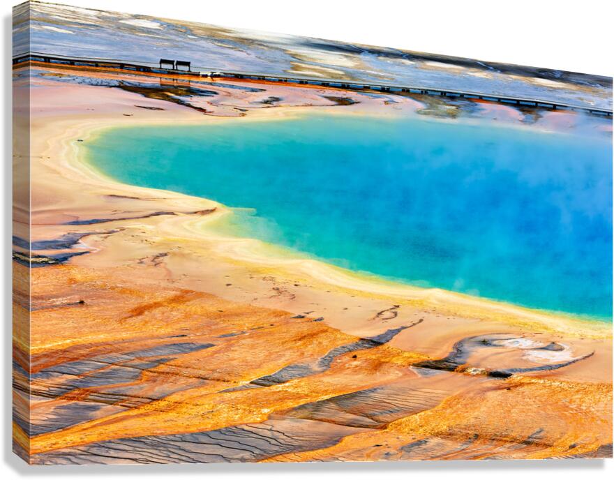 Explore grand prismatic spring in yellowstone national park Canvas Print