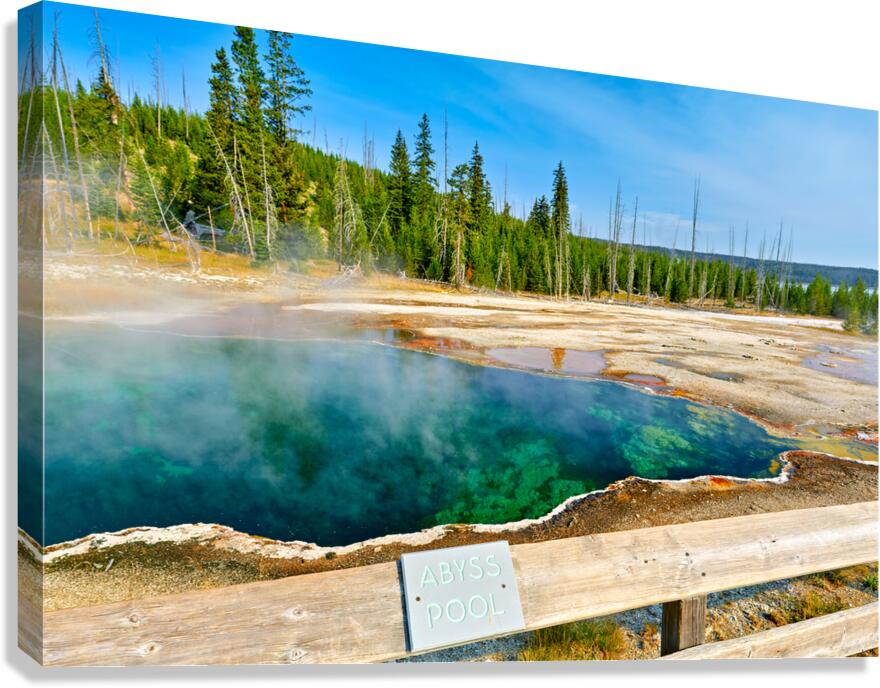 Visit Abyss Pool in Yellowstone National Park for a unique view Canvas Print