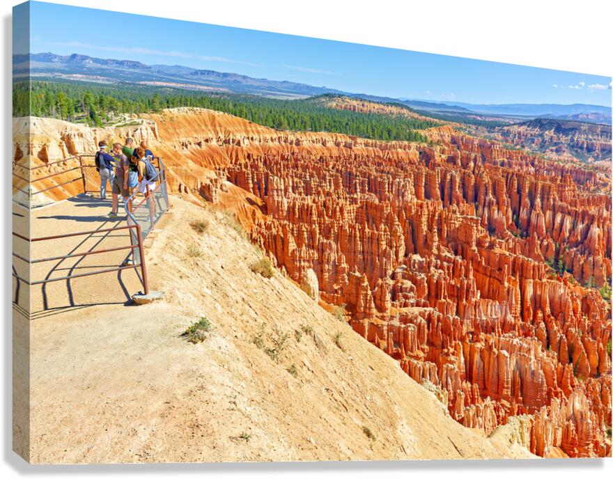 Visitors enjoy the view at Bryce Canyons Inspiration Point Canvas Print