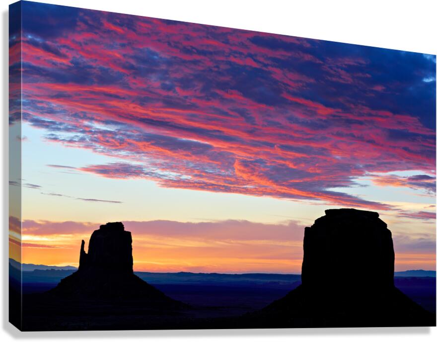 Sunset over Monument Valley near the Navajo Nation Canvas Print