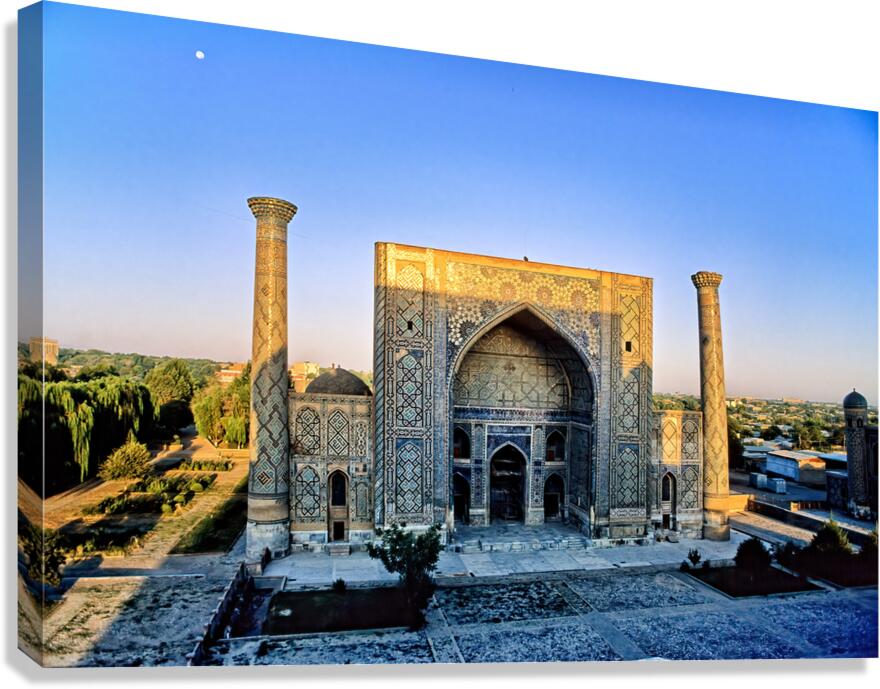 Historic building in Khiva during sunset in Uzbekistan Canvas Print