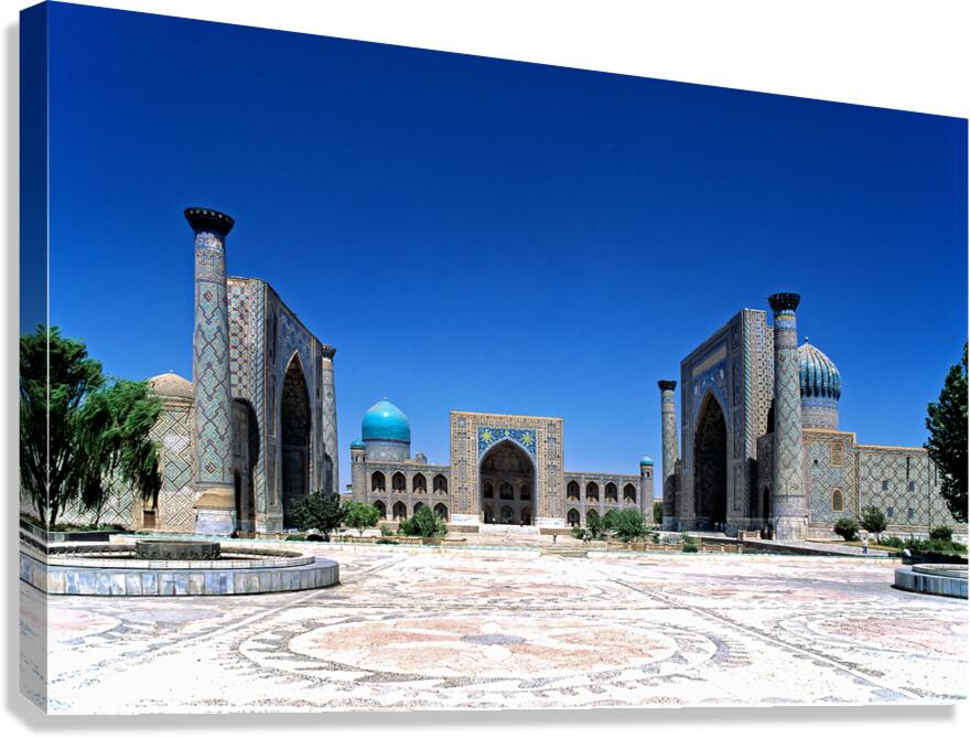 Registan in Samarkand showcases historical architecture Canvas Print