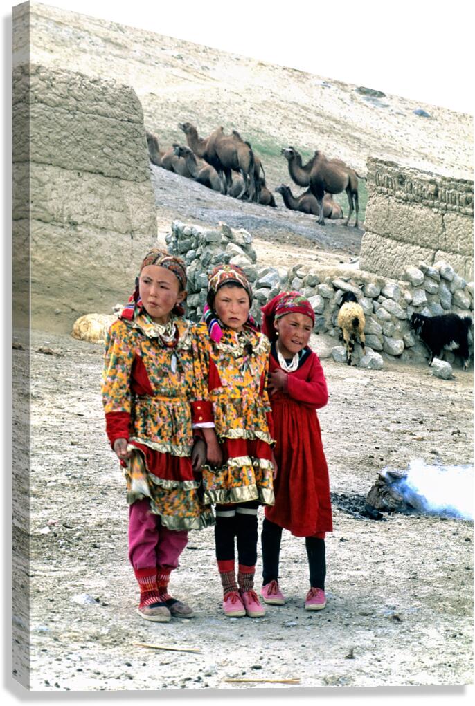 Village children in Uzbekistan enjoy their day outside Canvas Print