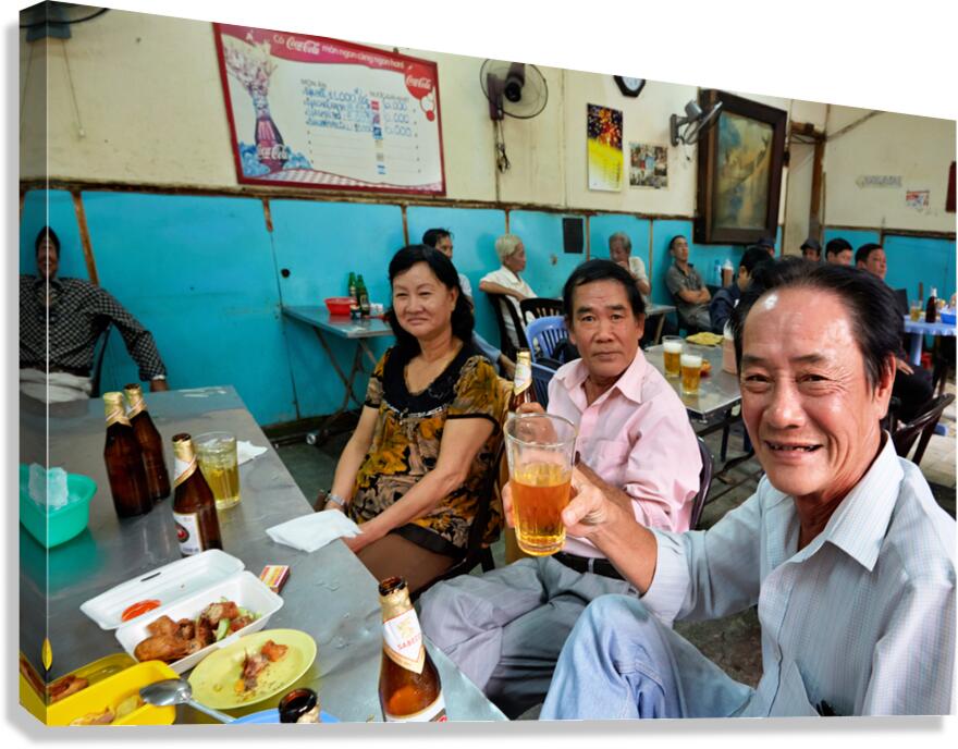 People enjoying time together in a cafe in Ho Chi Minh City Canvas Print