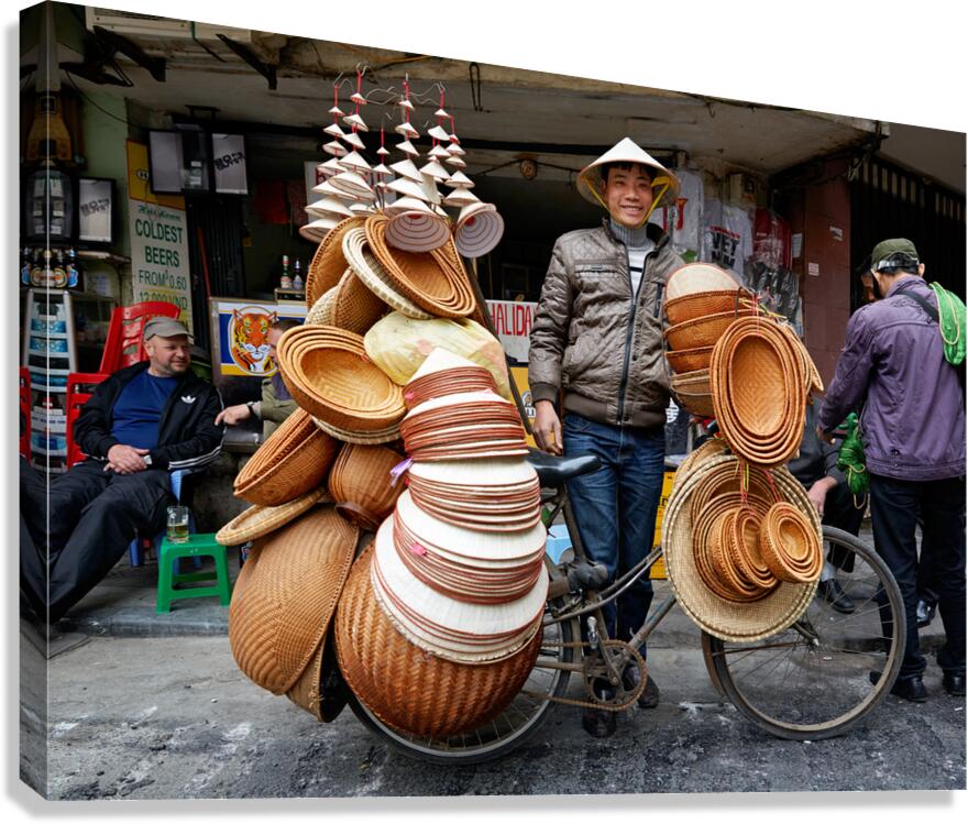 Craftsman sells handmade baskets in Ho Chi Minh City Canvas Print