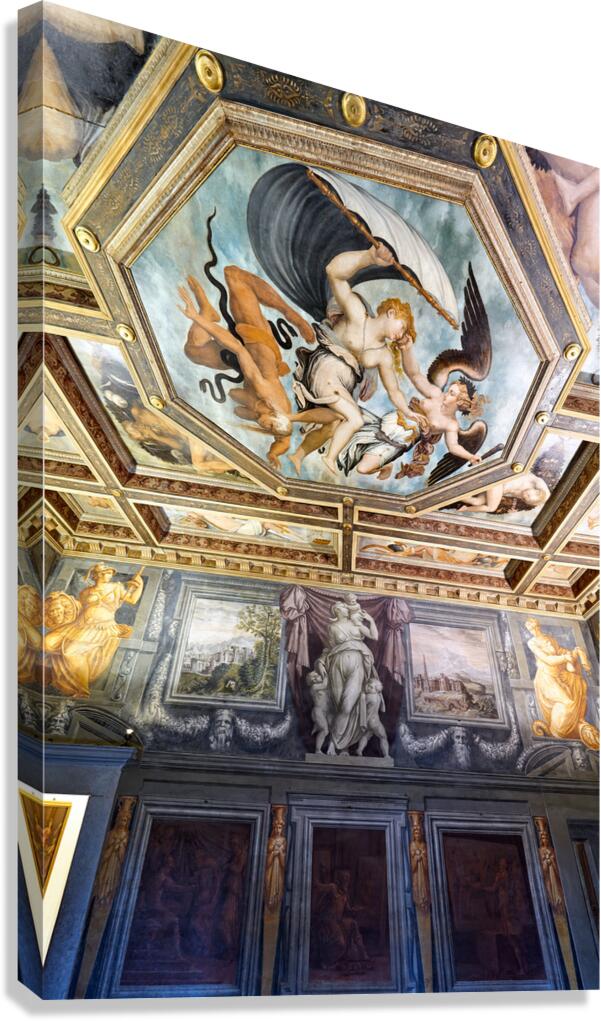 Frescoes in the vasari home museum arezzo Canvas Print