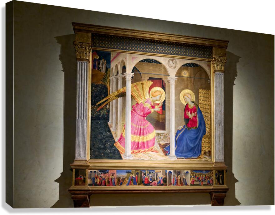 Cortona altarpiece by Angelico depicts the Annunciation Canvas Print