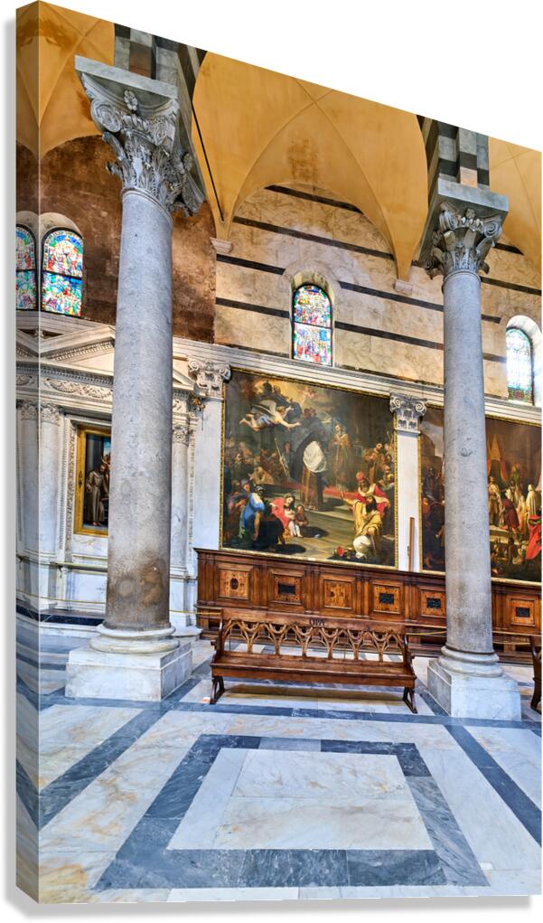 Exploring the interior of the Cathedral in Pisa Tuscany Italy Canvas Print