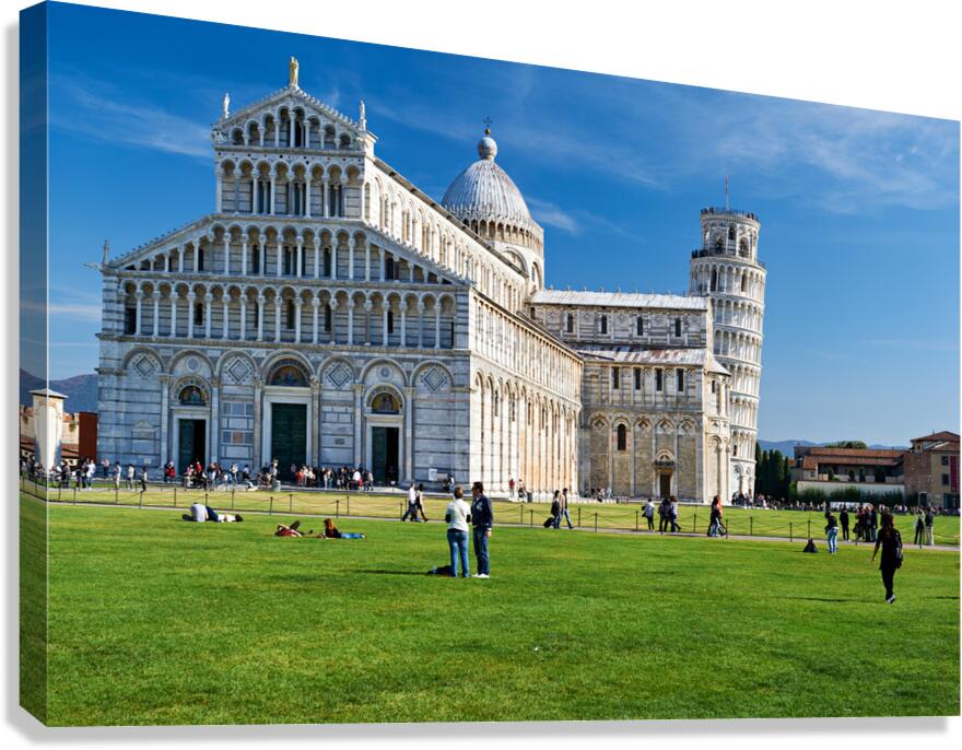 Visit to Piazza dei Miracoli in Pisa with the Leaning Tower Canvas Print