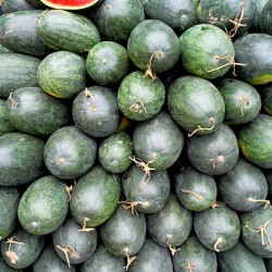 Watermelons stacked at a market in Phu Quoc Vietnam