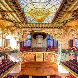 Concert hall view in Palau de la Musica Catalana Barcelona