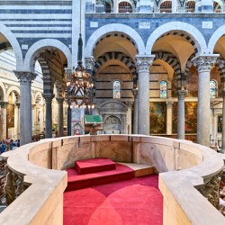Pulpit by Giovanni Pisano inside Pisa Cathedral in Tuscany