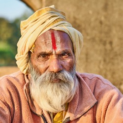 Portrait of holy man sadhu in Orchha Madhya Pradesh India