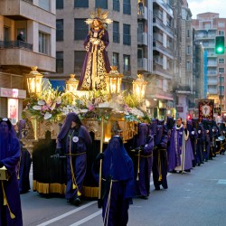Procession in Zaragoza during Holy Week celebration