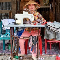 Sewing in Phu Quoc Vietnam during daytime hours