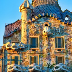 Exploring Casa Batllo in Barcelona during sunset hours