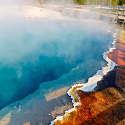 Beneath the surface of Abyss Pool in Yellowstone National Park
