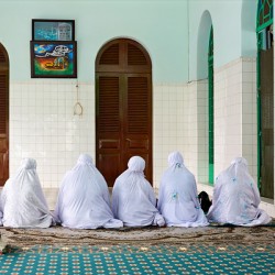 Women pray in a mosque in Ho Chi Minh City Vietnam