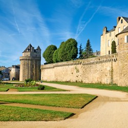 Gardens near city walls in Vannes Brittany France