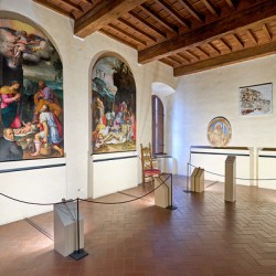 Art displayed in Volterra museum in Tuscany Italy