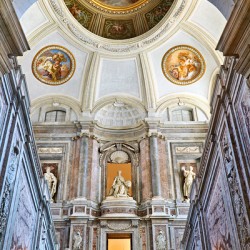 Entrance to Royal Palace with the grand staircase in Caserta