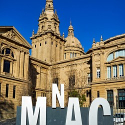 Museu Nacional dArt de Catalunya in Barcelona on a clear day