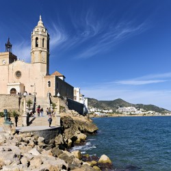 Sitges Catalunya Spain. Church esglesia de Sant Bartomeu i Santa Tecla