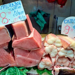 Fresh fish at Mercat de Sant Josep de la Boqueria