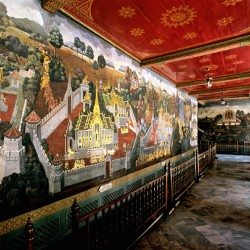 Exploring the murals in Wat Phra Kaew in Bangkok