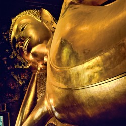 Big Buddha statue in Wat Pho temple in Bangkok Thailand
