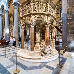 Pulpit sculpted by Giovanni Pisano in Pisa Cathedral