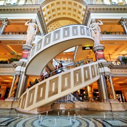Exploring the shopping mall at Caesars Palace Hotel in Las Vegas