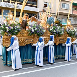 Procession during Easter Holy Week in Zaragoza Spain