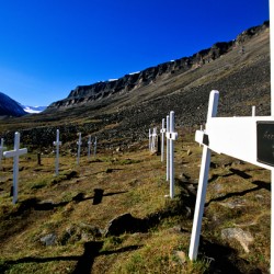 Memorial site in Longyearbyen Svalbard Archipelago Norway