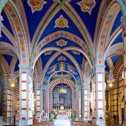 Basilica Santa Margherita interior in Cortona Italy