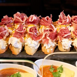 Enjoying pintxos in Bilbao Biscay Spain