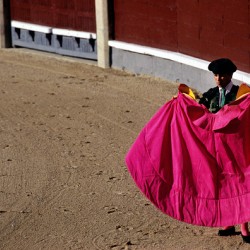 Bullfighter prepares for action at Las Ventas in Madrid