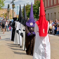 Processions during Easter Holy Week in Zaragoza Spain