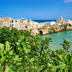 Vieste Gargano. Apulia Puglia Italy. Cape San Francesco and San Francesco church