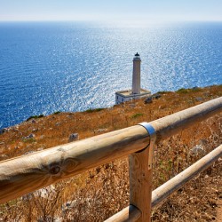 Apulia Puglia Italy. The lighthouse at Cape Palascia Capo dOtranto. The easternmost point of Italy