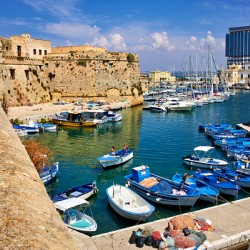 Salento. Apulia Puglia Italy. Gallipoli. The harbor