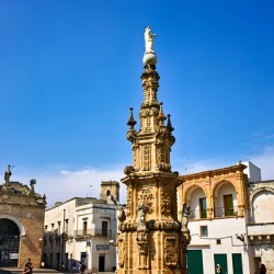 Salento. Apulia Puglia Italy. Nardò. Salandra square. 18th century column