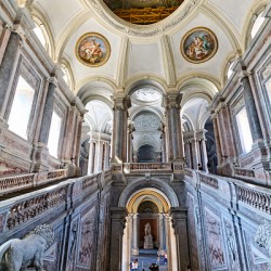 Caserta Campania Italy. The scalone staircase of honour by Luigi Vanvitelli at the Royal Palace