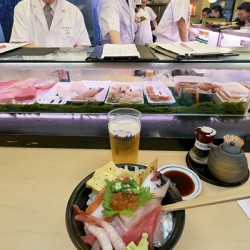 Japan. Tokyo. Sushi bar in Shibuya district